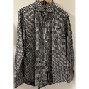 Robert Graham Shirt Mens XL Knowledge Wisdom Truth Black White Tailored Fit